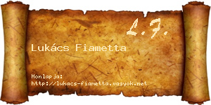 Lukács Fiametta névjegykártya